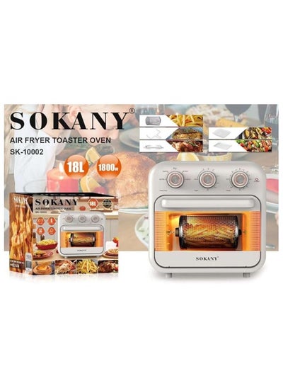 Buy Sokany SK-10002 Fryer + Oven 18 Liters 1800 Watts- Silver in Egypt