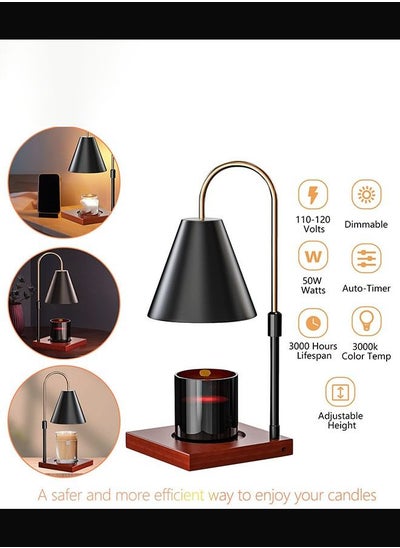 اشتري Candle Warmer Lamp, Adjustable Height and Brightness Candle Warmer Lantern with Timer, Top Warming Candle lamp for Scented Wax Melts,Wax Melt, 2 Pieces 50W Bulb Included في السعودية