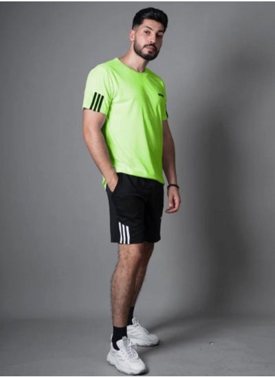 Buy Men T-Shirt and Short Tracksuit Sport Suit Activewear Set in UAE