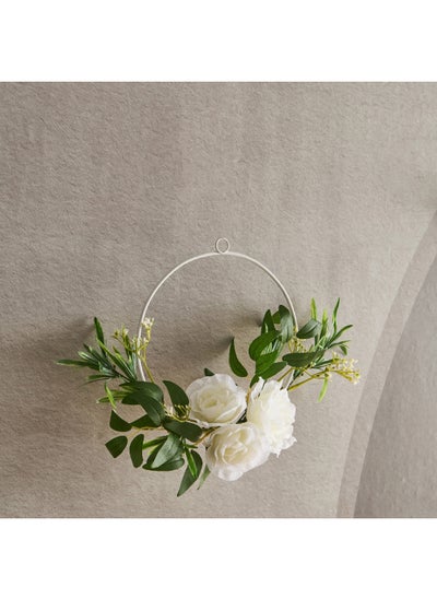 Buy Siera Hanging Wreath with Roses 30 x 30 x 6 cm in Saudi Arabia