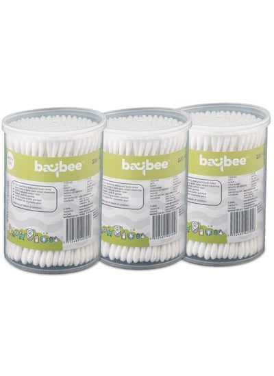 Buy Baybee 600 Pcs Baby Cotton Swab Ear Buds Cleaner Made of Paper Stem Safe  Hygienic for Babies Biodegradable Soft Cotton Buds Ear Cleaning Buds Ear Buds Cleaner for Babies Pack of 3 in UAE