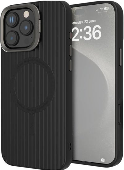 Buy iPhone 16 Pro Max Case, Protective Case Cover with Camera Stand and Magsafe for Apple iPhone 16 Pro Max Black in UAE