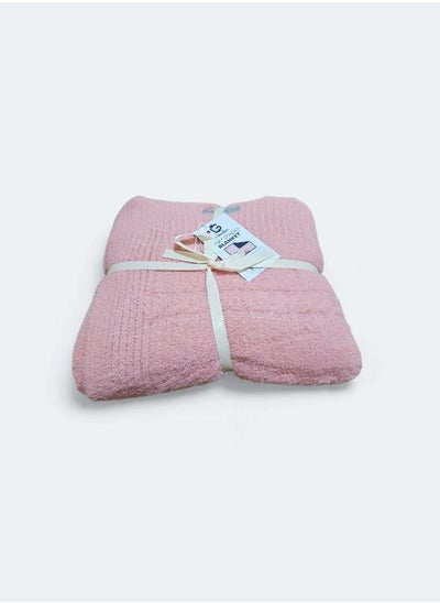 Buy HAIRY BRAIDED BLANKET PINK 80X100 in Egypt