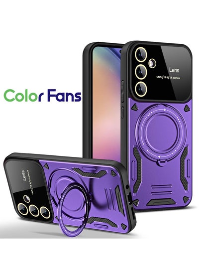 اشتري MagSafe Case for Samsung A54 Roterende Kickstand PC+TPU Cover Purple في السعودية