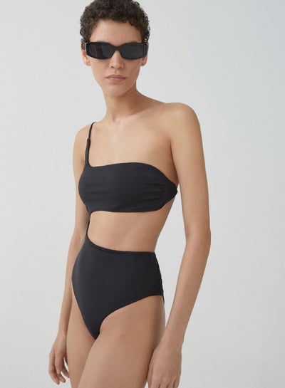 Buy One Shoulder Cut Out Swimsuit in UAE