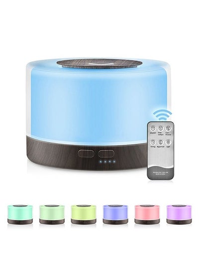 اشتري 700ml Premium Essential Oil Diffuser with Remote Control, 5 in 1 Ultrasonic Aromatherapy Fragrant Oil Humidifier Vaporizer, Timer and Auto-Off Safety Switch في الامارات