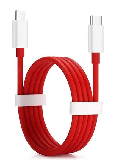 Buy 1 Pack of OnePlus Type-C to Type-C Cable – Red, Fast Charging & Data Transfer in UAE