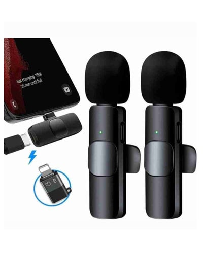 Buy K9 Dual Wireless Microphone For iPhone  And Type-C And PC Devices Professional Microphone For Mobile Phone Live Broadcast in Saudi Arabia