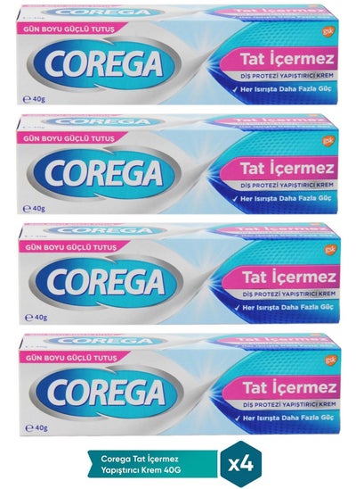 Buy Corega Flavor-Free Denture Adhesive Cream 40G (4 Pack) in Saudi Arabia