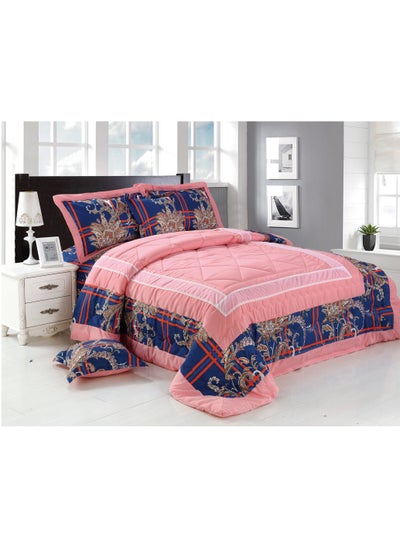 Buy Soft Bed Comforter Set Summer Quilt Lightweight Microfiber Bedspread Floral Pattern Coverlet for All Seasons Twin Quilt Set Single Bedding 4pcs in Saudi Arabia