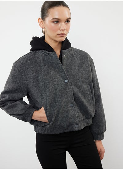 Buy Anthracite Stamp Bomber Jacket Coat TWOAW25MO00070 in Egypt