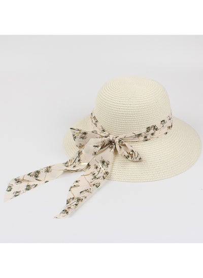 Buy New Fashion Ribbon Bow Straw Hat in UAE