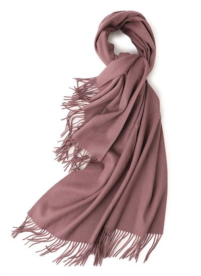 Buy Solid Warm Thickened Lambswool Scarf Purple in UAE