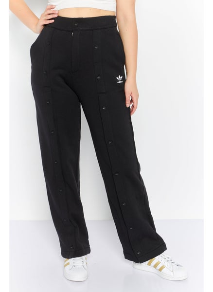 اشتري Women Sportswear Fit Embroidered Logo Outdoor Track Pants, Black في الامارات