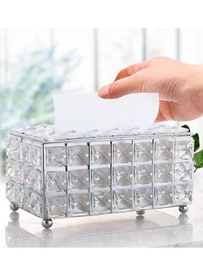 اشتري European Style Crystal Tissue Box Cover Creative Tissue Holders Facial Tissue Dispenser for Bathroom Vanity Countertops and Bedroom في الامارات