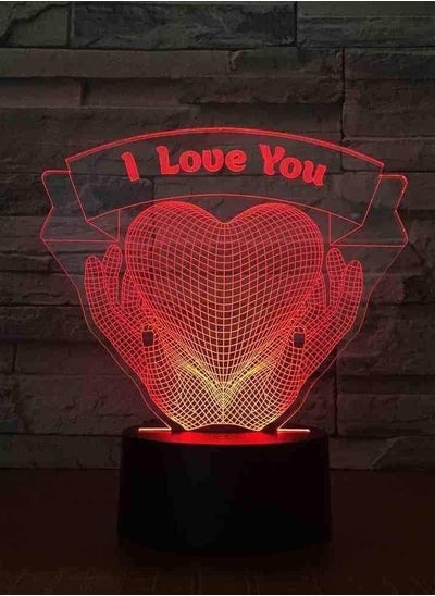 اشتري I LOVE YOU Gift 3D lamp Christmas Nation Gift for Baby Room Lights Valentine's Day Gift LED Multicolor Night Light في الامارات