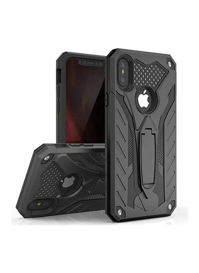 Buy iPhone XS Max Premium Armor Case Built-In Kickstand - Military-Grade Shockproof Protective Cover with Reinforced Corners (Black) in UAE