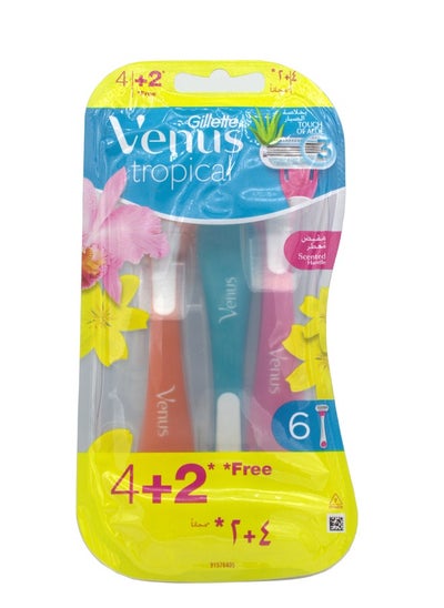 Buy Gillette Venus Tropical Women's Razor - 6 Blades in Saudi Arabia