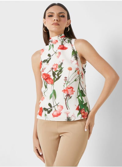 Buy High Neck Printed Top in UAE