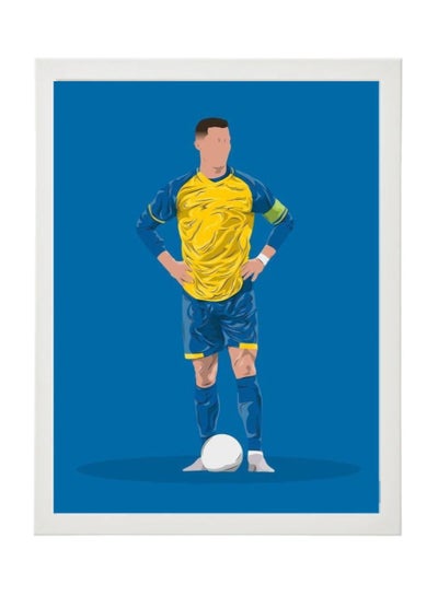 Buy Cristiano Ronaldo Al-Nassr FC illustrated Art Poster with Frame 30x40cm in UAE
