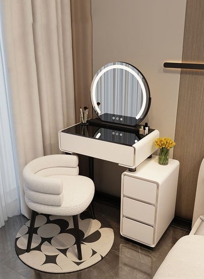 Buy Makeup Vanity Table Dressing Table Flip Mirror With Drawers And Chair 80 CM in UAE