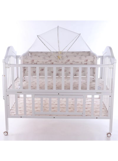 Buy Wooden baby rocking bed with mosquito net in Saudi Arabia