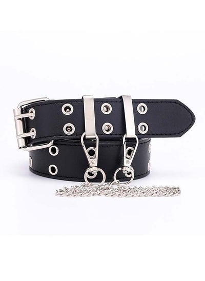 Buy Punk Double Grommet Leather Belt in Saudi Arabia