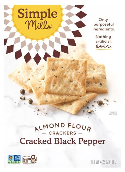 Buy Almond Flour Crackers Cracked Black Pepper 4.25 oz (120 g) in UAE