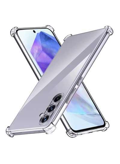 اشتري Samsung Galaxy A55 Soft TPU Bumper Corner Ultra Slim Clear Case Shockproof Anti Fingerprint Transparent Protective Back Cover في السعودية