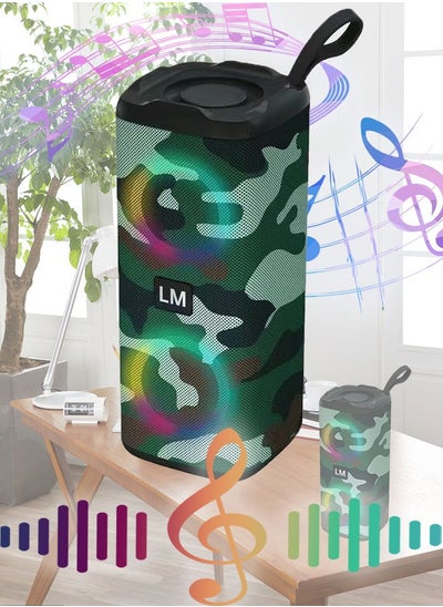 Buy Portable Bluetooth Speakers IPX7 Waterproof Wireless Speaker with 24W Loud Stereo Sound Outdoor Speaker with Bluetooth 5.0 Deep Bass RGB Lights Dual Pairing 5h Playtime for Home Party Camouflage in Saudi Arabia