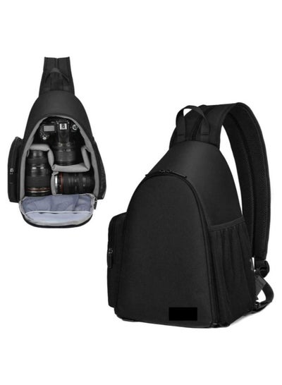 اشتري Camera Bag, Sling Camera Case Shoulder Backpack with Tripod Holder Compatible with Canon Nikon Sony Pentax DSLR SLR Mirrorless Cameras Black في السعودية