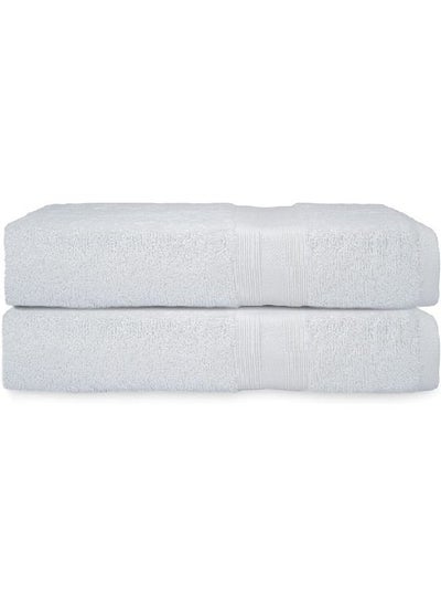 اشتري Supreme Quality Towels, Premium 100% Cotton, Ultra Soft, Highly Absorbent, Luxurious 2-Piece Bath Size Towel Set 550gsm (70x130), White في الامارات