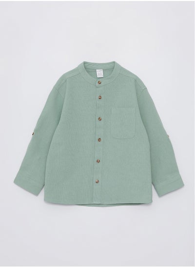 اشتري Grandad Collar Long Sleeve Basic Baby Boy Shirt في مصر