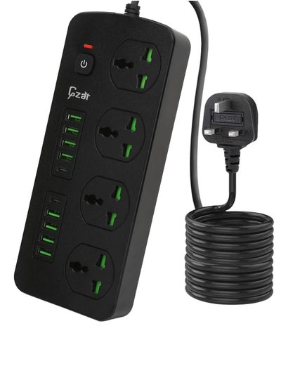 Buy Gzar Surge Protected Extension Lead with 8 USB Slots 4 Way Plug Extension & 2 USB Type C Power Sockets Multi USB Power Strip 1050J 3000W 4.2A 2M USB Extension Cord For Home Office in UAE