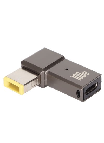 اشتري محول USB C إلى طرف رفيع محمول 100 وات 5 أمبير PD محول شحن سريع محول Trigger محول USB Type-C PD بزاوية قائمة على شكل حرف L من سبائك الزنك متوافق مع سلسلة Lenovo Yoga ThinkPad في السعودية