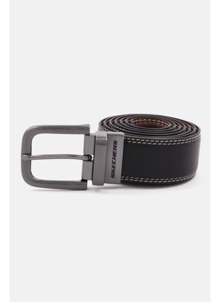 اشتري Men Reversible Buckle Leather Belt, Black/Brown في الامارات