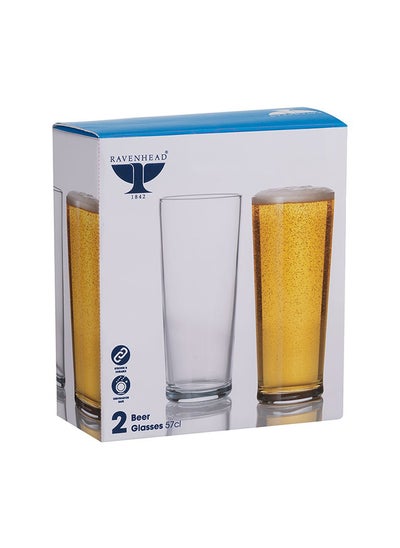 Buy Entertain Beer Glass, Clear - Set of 2 in UAE