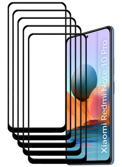 Buy 5 Pieces Antistatic ESD Dustproof Premium Quality High Definition Tempered Glass Screen Protector Designed For Xiaomi Redmi Note 10 Pro in UAE