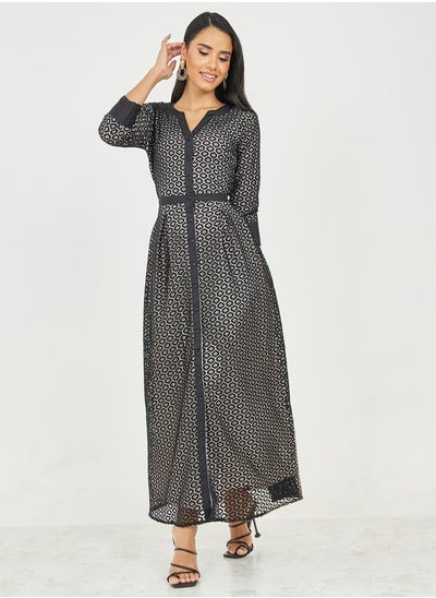 Buy All Over Lace Shirt Maxi Dress in Saudi Arabia