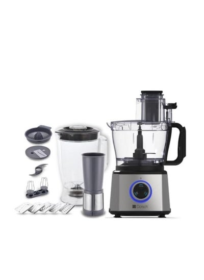 Buy Dorsch Food Processor Fp-78-1100W Power, Citrus Juicer, Pulp Filter, 1.8L Blender Jug, Versatile Blades, Precision Control, Large Capacity, Sleek Design in UAE