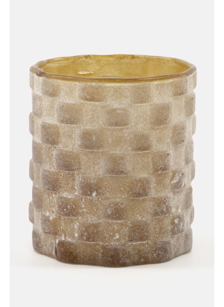 Buy Textured Candle Glass Holder, Brown in UAE