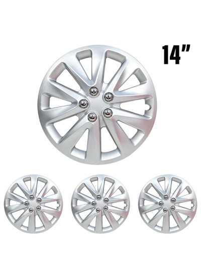 Pistol Universal Snap-On Retention Rings 14 Inch Hubcaps Set of 4PC