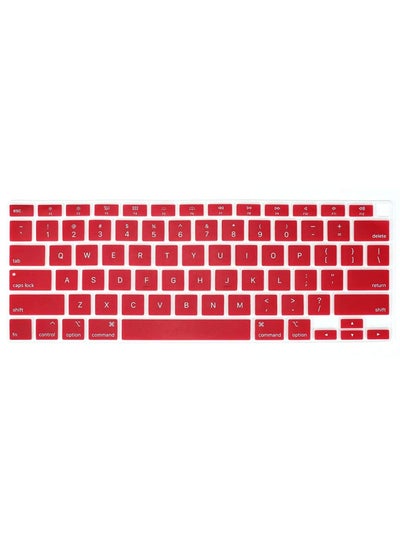Buy US Layout Keyboard Cover for MacBook New Air 13-Inch Retina Display Touch ID Model A2179/A2337 Release 2020/2021 Wine Red in UAE