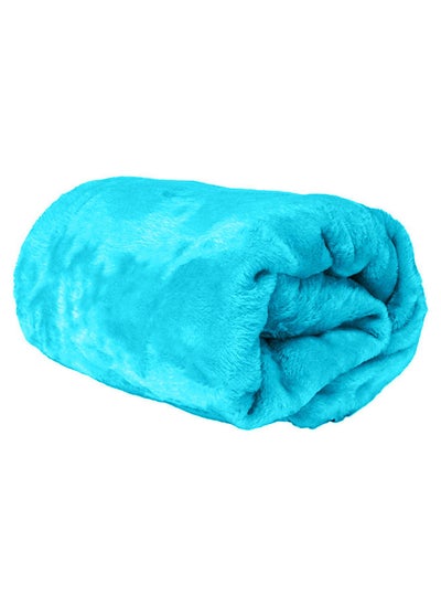 Buy Single Micro Fleece Flannel Blanket 260 GSM Super Plush and Comfy Throw Blanket Size 150 x 200cm Turquoise in UAE