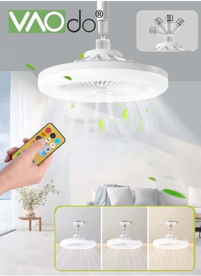 Buy Ceiling Fan with Light and Remote Control 2-in-1 Stepless Dimming 3-Color Variable Lighting E27 Base Remote Controlled Led Light Fan with a Scent Vent Ceiling Fan in UAE