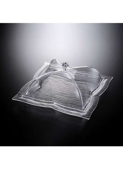 Buy Acrylic Square Dessert Serving Set Clear 30 cm in UAE