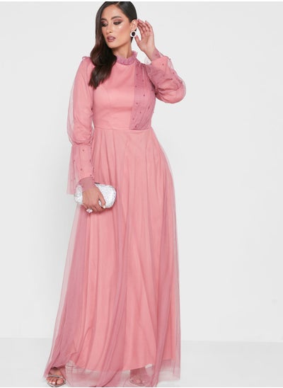 Buy Cinched Waist Tulle Dress in Saudi Arabia