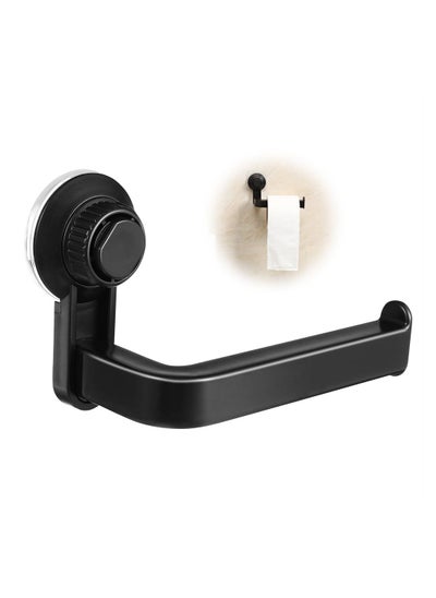 Buy Bathroom Wall-mounted Tissue Holder, Paper Towel Rack Suction Cup Toilet Paper Holder, ABS Paper Roll Holder Tissue Organizer for Home (Black) in Saudi Arabia