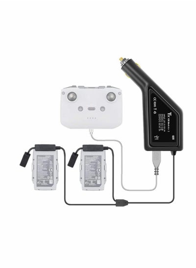 اشتري Drone Car Charger for Mavic Air 2/Air 2S, 3 in 1 Drone Battery/Remote Control Charger في السعودية