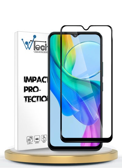 Buy Premium E2E Full Glue Full Cover Tempered Glass Screen Protector For Vivo Y03 4G 2024 Clear/Black in Saudi Arabia